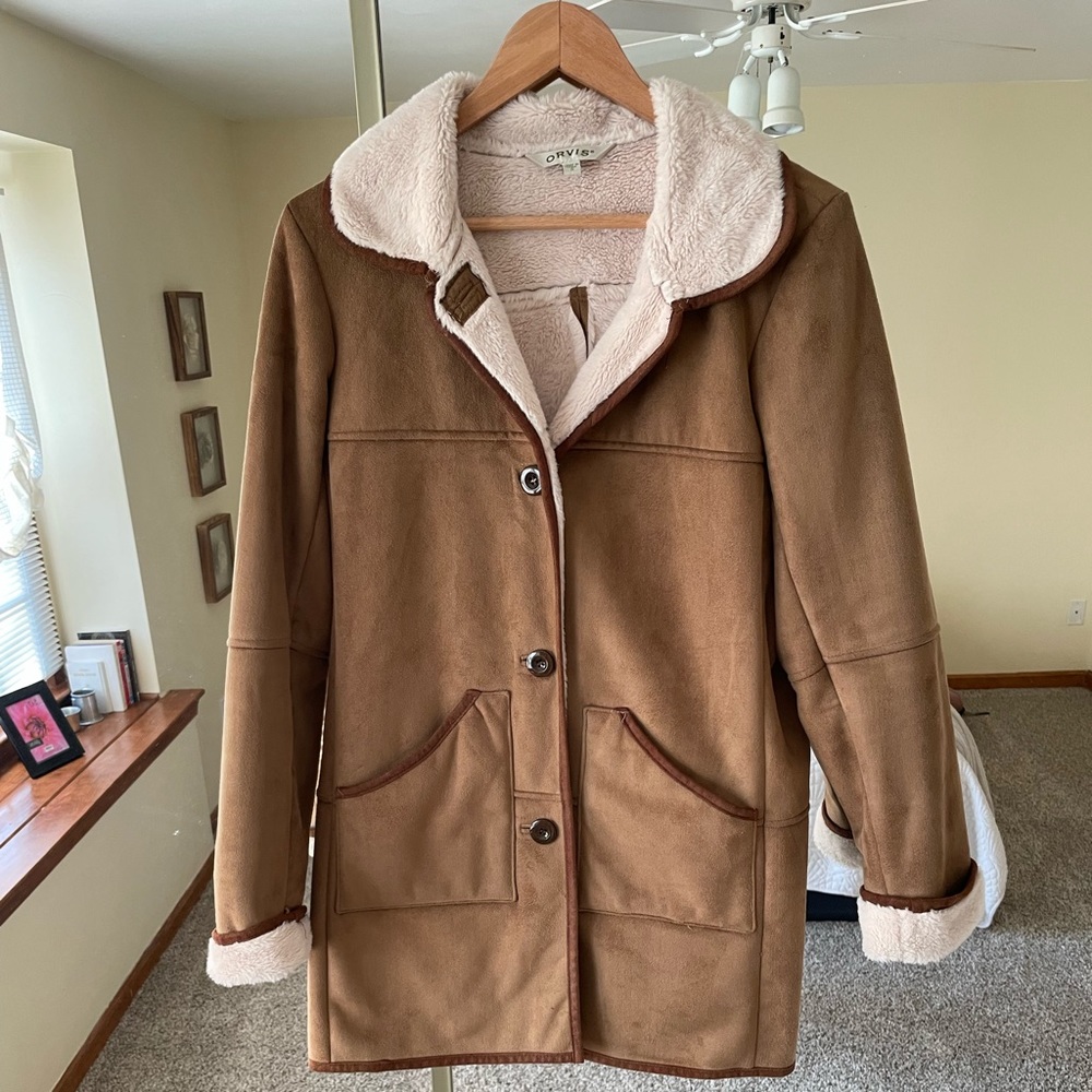 Orvis Faux Shearling Coat, Women’s size Small